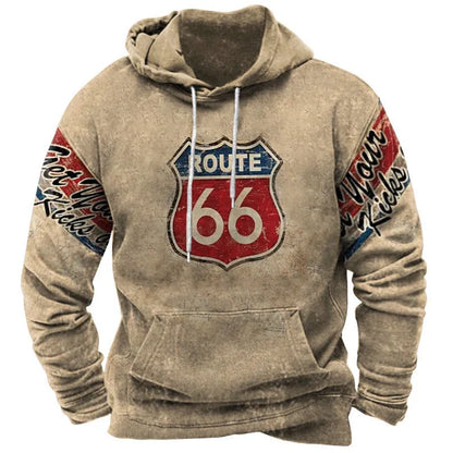 Ruta 66 sudadera con capucha vintage