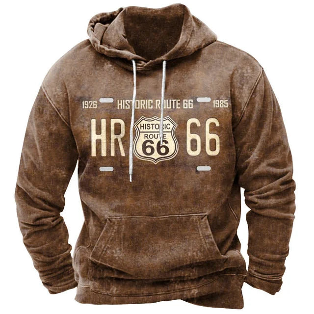 Ruta 66 sudadera con capucha vintage