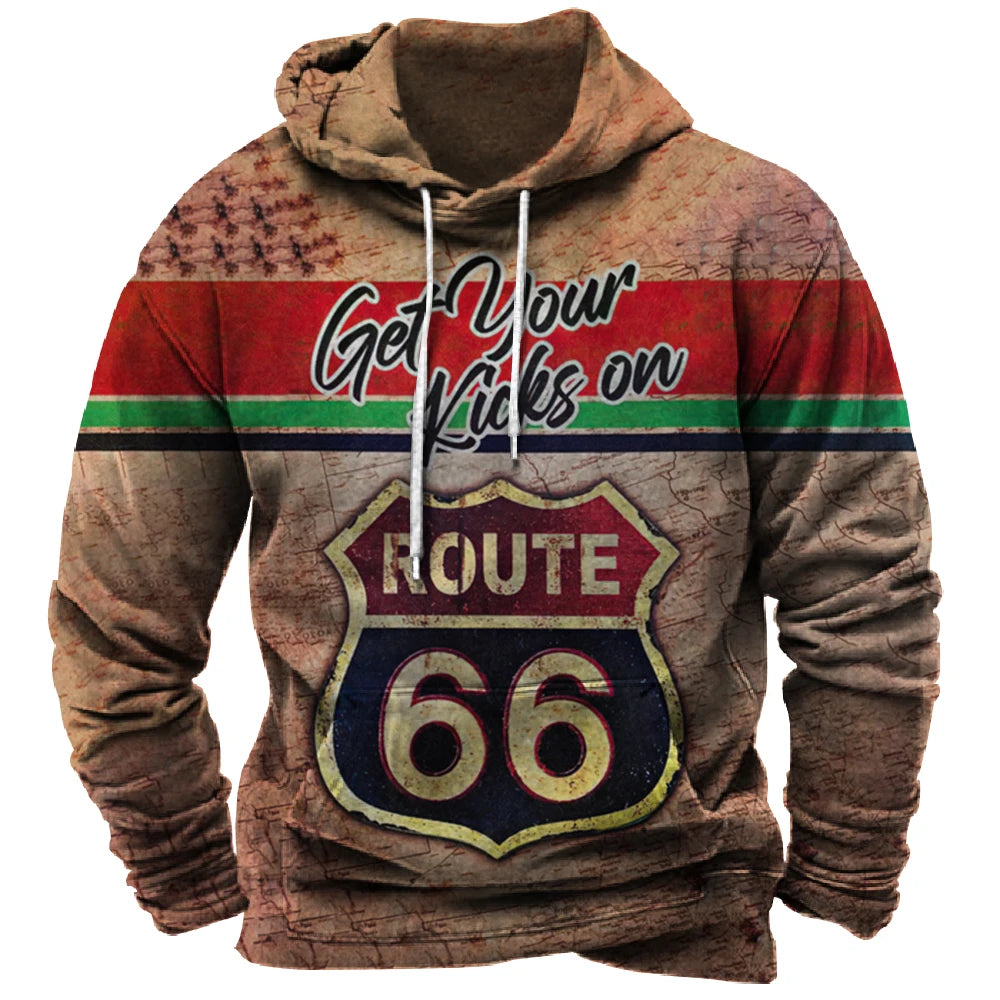 Ruta 66 sudadera con capucha vintage