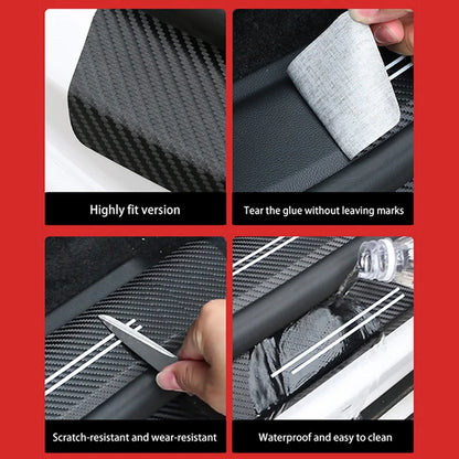 Carbon Fiber Leather Threshold Strip for BMW